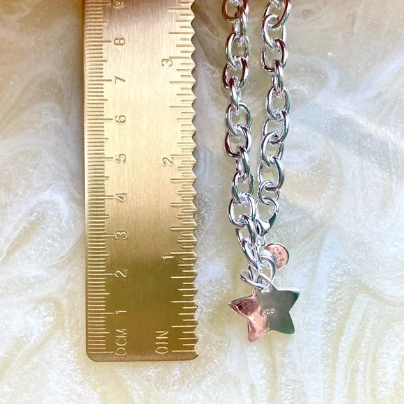 Sterling Silver Star Charm Link Bracelet - Picture 4 of 6